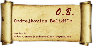 Ondrejkovics Belián névjegykártya